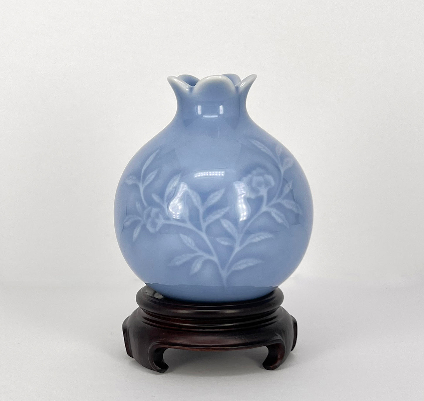 Xiaofangyao: Blue Glaze Pomegranate Cup|晓芳窑:天蓝釉石榴瓶