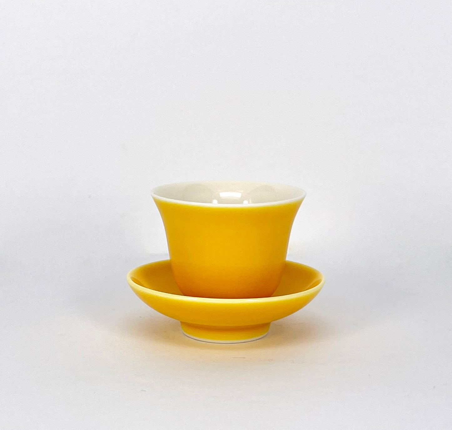 Xiaofangyao: Emperor's Yellow Paired Bell Cup with Saucer|晓芳窑:帝王黄铃铛带托对杯